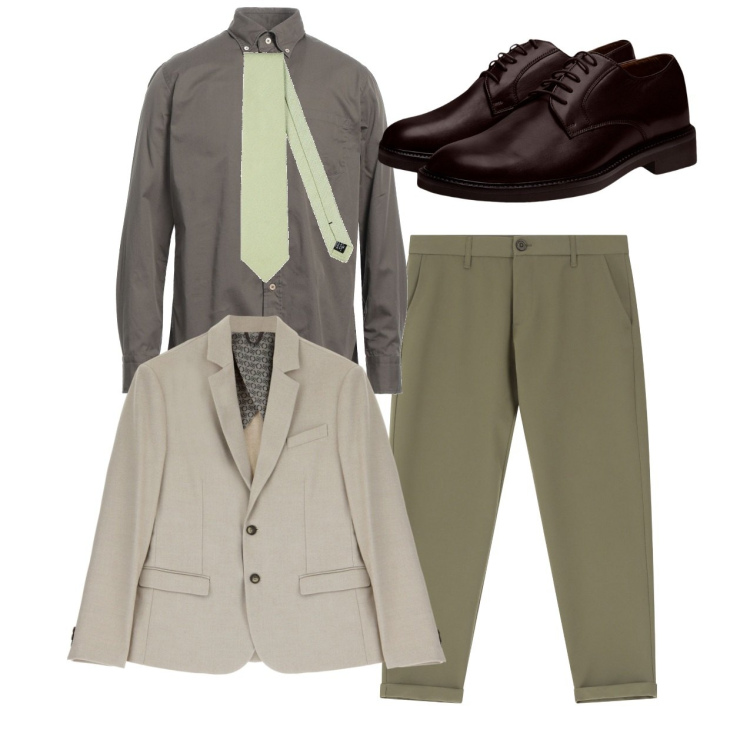 Outfit uomo - Con classe. Stile Business/Elegante per Ufficio. Abbinamento con camicie, cravatte, pantaloni chino, giacche, scarpe stringate.