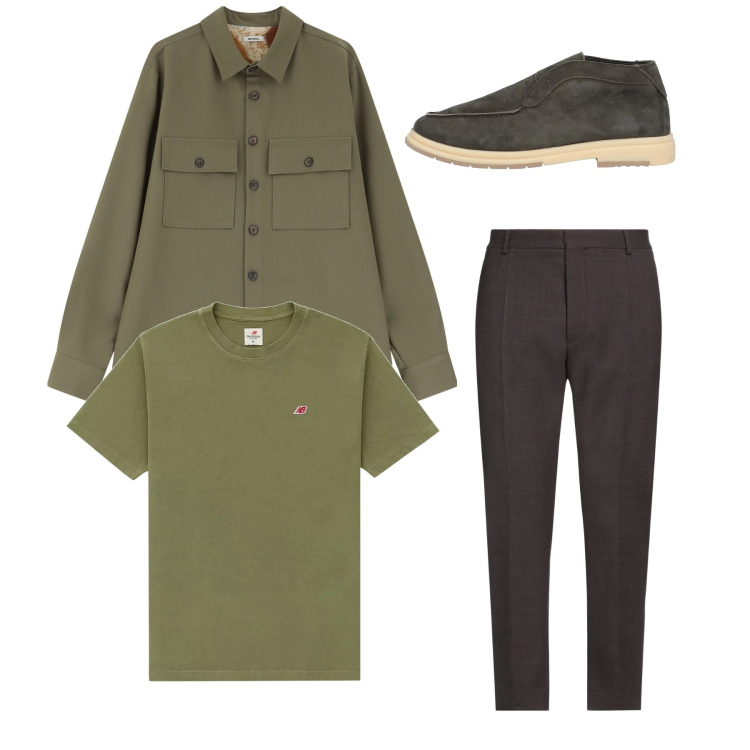 Outfit uomo - City. Stile Casual per Tutti i giorni. Abbinamento con stivali e stivaletti, pantaloni, t-shirt, camicie.