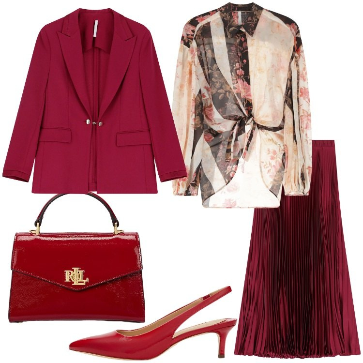 Outfit donna - IMPERIAL - Take Off. Stile Bon Ton per Ufficio. Abbinamento con camicie, gonne lunghe, blazer, décolleté, borse a mano.