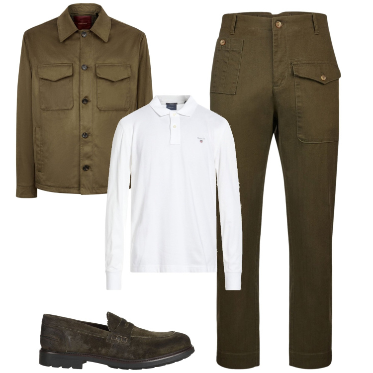 Outfit uomo - Marzo. Stile Urban per Tutti i giorni. Abbinamento con scarpe stringate, polo, giacche, pantaloni.