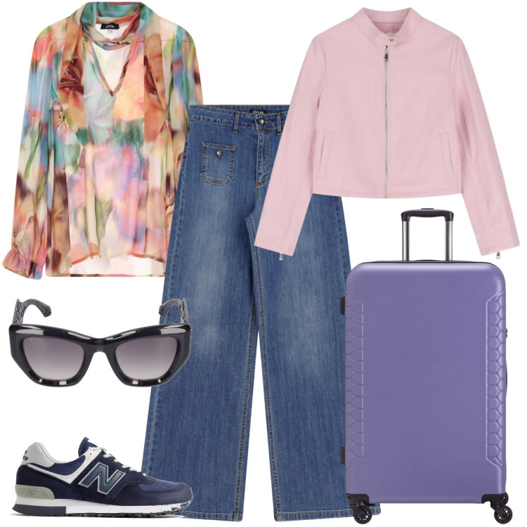 Outfit donna - Total look #2083485. Stile 70s per Tutti i giorni. Abbinamento con sneakers, giacche, jeans, camicie, valigie, occhiali da sole.