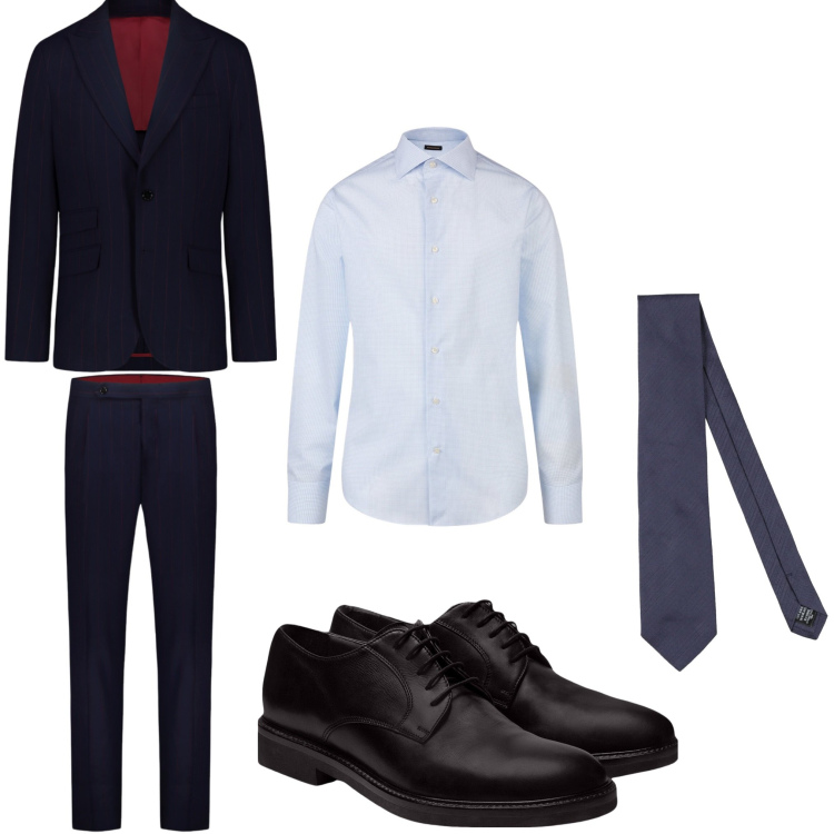 Outfit uomo - Sempre elegante. Stile Business/Elegante per Serata speciale. Abbinamento con cravatte, scarpe stringate, abiti, camicie.