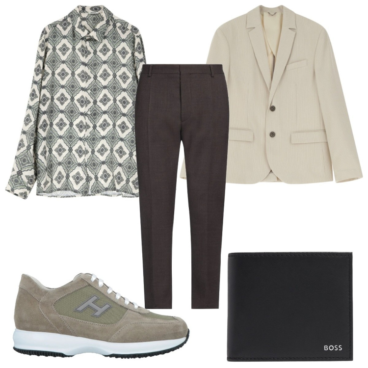 Outfit uomo - Total look #2084029. Stile Casual per Tutti i giorni. Abbinamento con sneakers, pantaloni, camicie, giacche, portafogli.