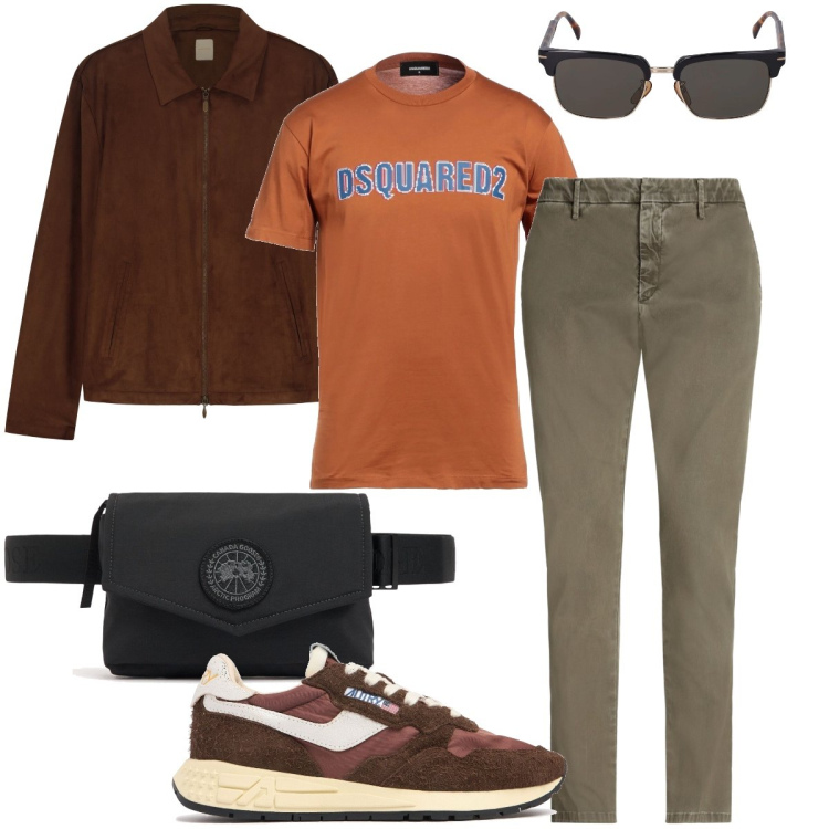 Outfit uomo - La t-shirt arancione. Stile Urban per Tutti i giorni. Abbinamento con t-shirt, pantaloni chino, giacche, occhiali da sole, sneakers, borse sportive.