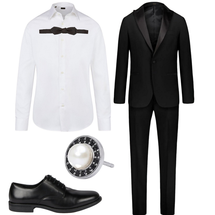 Outfit uomo - Matrimonio. Stile Business/Elegante per Cerimonia. Abbinamento con orecchini, abiti, scarpe stringate, camicie.
