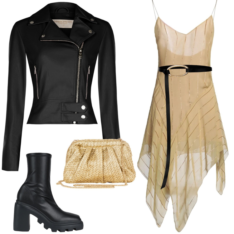Outfit donna - Incontri di stile. Abbinamento con stivaletti, vestiti corti, cinture, giacche, clutch.