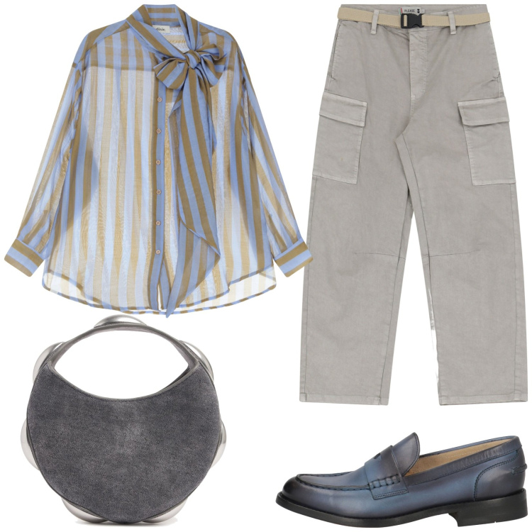 Outfit donna - Accostamenti di colore originali. Stile Sporty chic per Tutti i giorni. Abbinamento con mocassini, pantaloni chino, camicie, borse a mano.