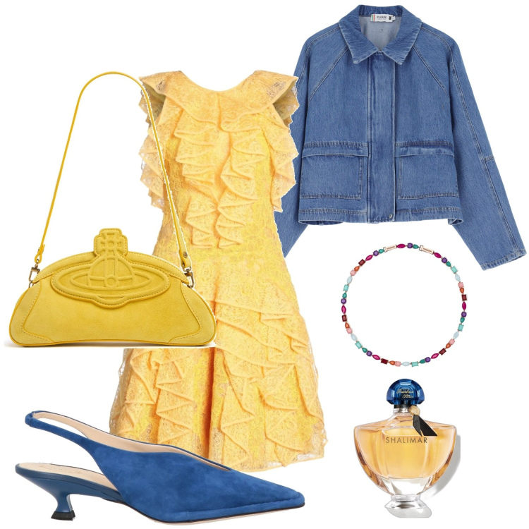 Outfit donna - Pizzo e balze. Stile Romantica per Serata fuori. Abbinamento con vestiti corti, décolleté, profumi, collane, blazer, clutch.