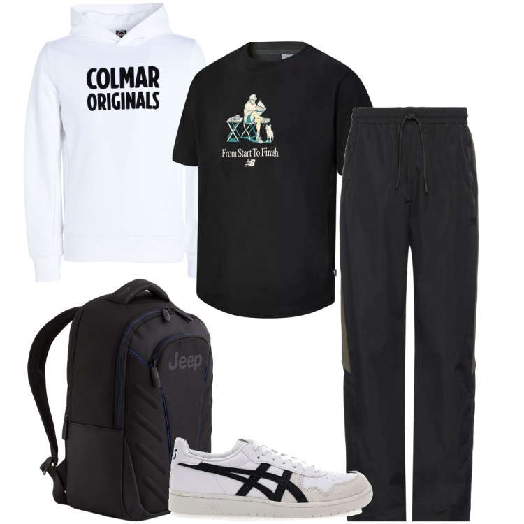 Outfit uomo - Sempre sportivo. Stile Casual per Sport. Abbinamento con felpe con cappuccio, pantaloni, t-shirt, sneakers, borse sportive.