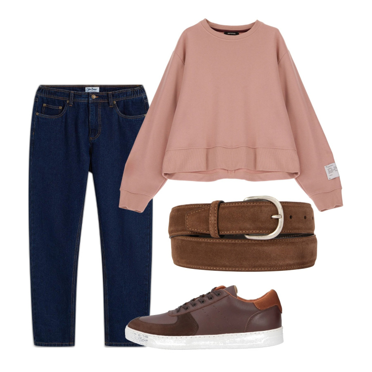 Outfit uomo - Spring. Stile Trendy per Tutti i giorni. Abbinamento con jeans dritti, sneakers, felpe, cinture.