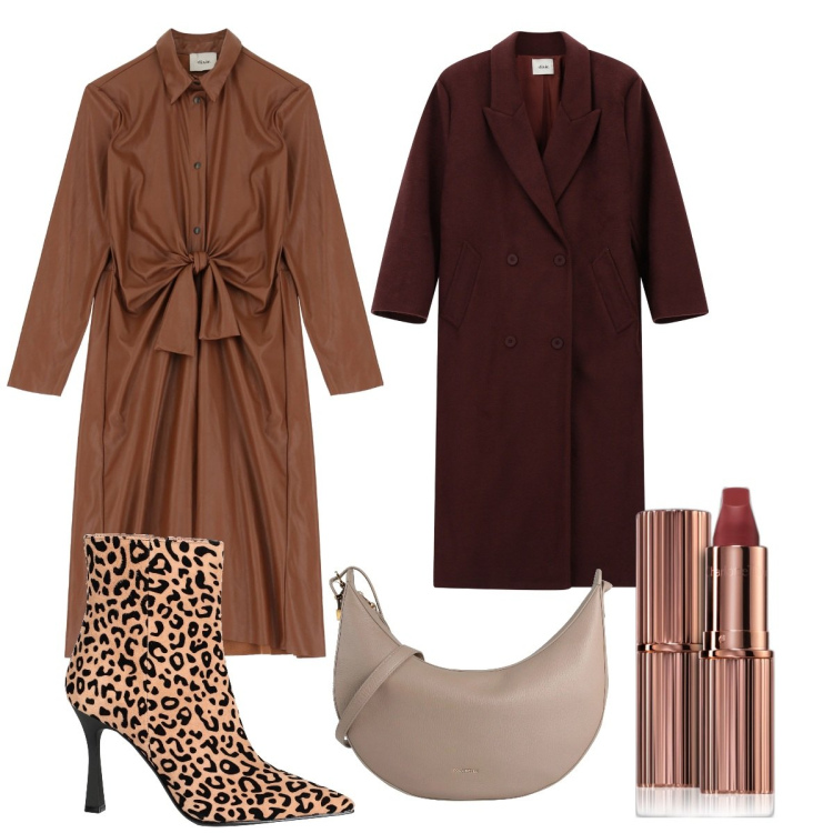Outfit donna - Total look #2084843. Stile Etnico per Tutti i giorni. Abbinamento con stivaletti, borse a tracolla, rossetti, vestiti, cappotti.