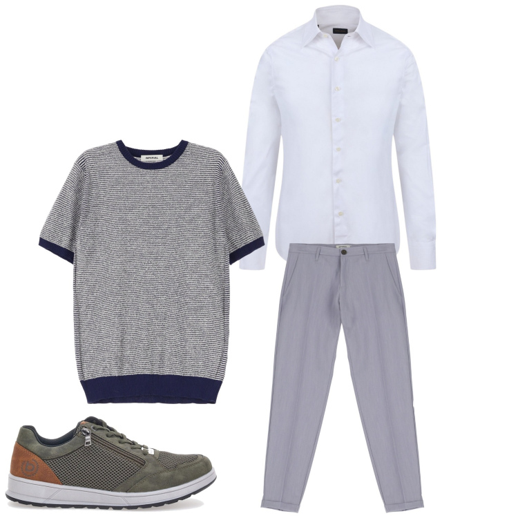 Outfit uomo - Una scelta casual. Stile Casual per Tutti i giorni. Abbinamento con pantaloni, maglieria, sneakers, camicie.