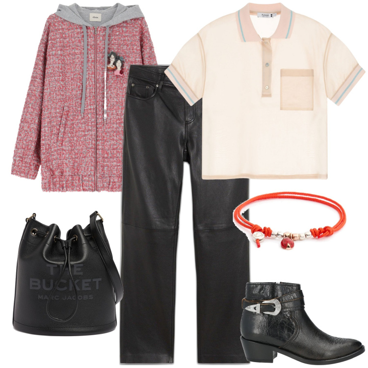 Outfit donna - Sunday afternoon. Stile Trendy per Tutti i giorni. Abbinamento con pantaloni, stivaletti texani, polo, felpe con cappuccio, braccialetti, borse a mano.