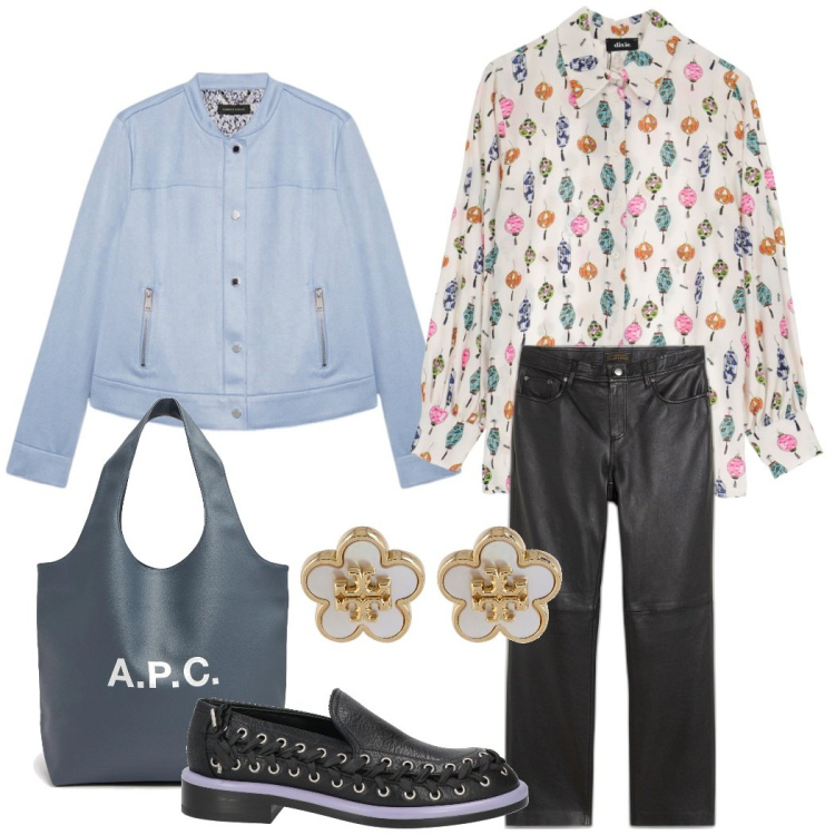 Outfit donna - Urban style. Stile Urban per Tutti i giorni. Abbinamento con pantaloni, mocassini, camicie, blazer, orecchini, borse tote.