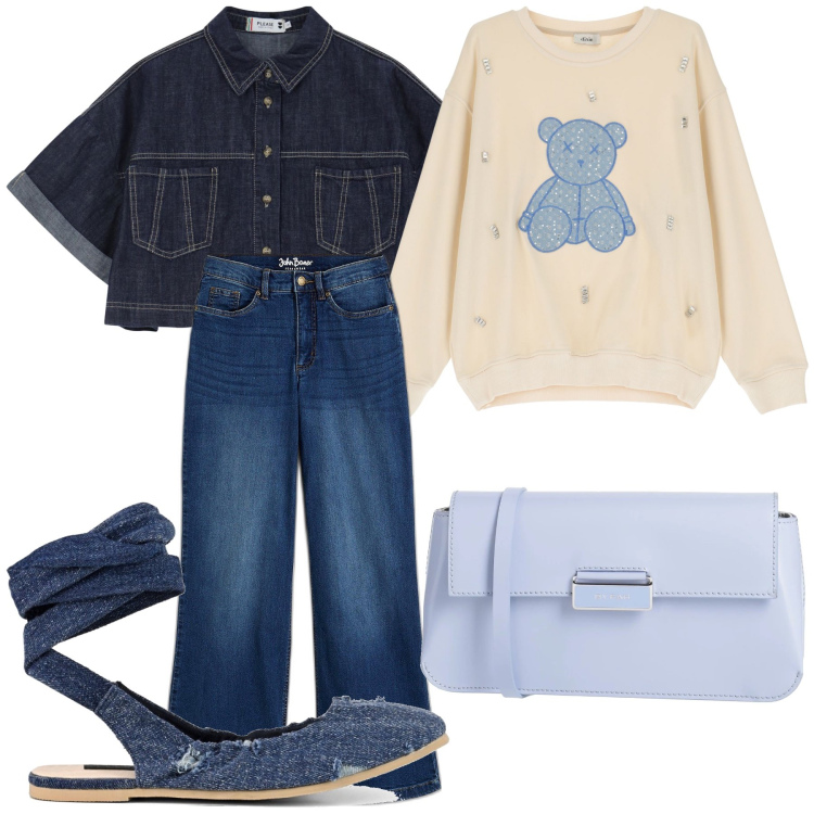 Outfit donna - Always jeans. Stile Casual chic per Tutti i giorni. Abbinamento con jeans, borse a tracolla, blazer, felpe, ballerine.
