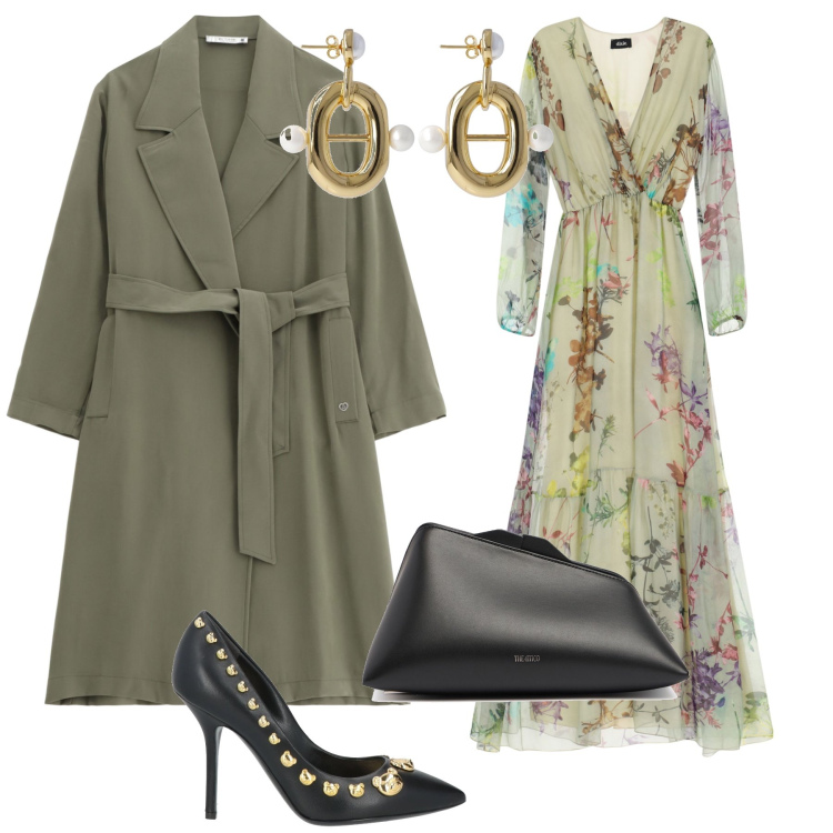 Outfit donna - Il soprabito scalda la serata. Stile Bon Ton per Serata fuori. Abbinamento con décolleté, trench, vestiti lunghi, pochette, orecchini.