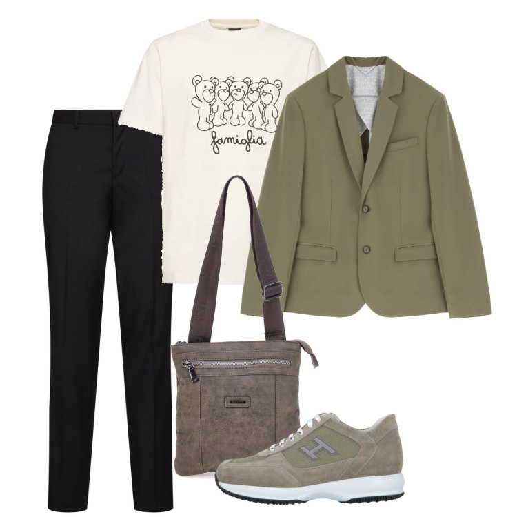 Outfit uomo - Pomeriggio. Stile Casual per Tutti i giorni. Abbinamento con sneakers, giacche, portafogli, pantaloni, t-shirt.