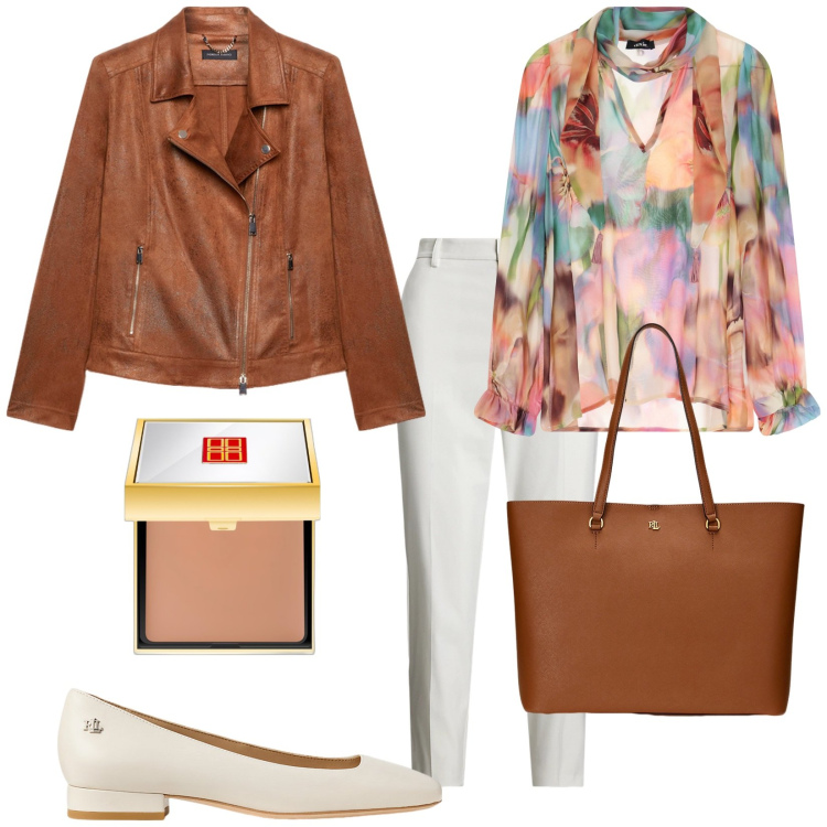 Outfit donna - Novità Bantoa. Stile Casual chic per Ufficio. Abbinamento con fondotinta, camicie, borse tote, pantaloni, ballerine, blazer.