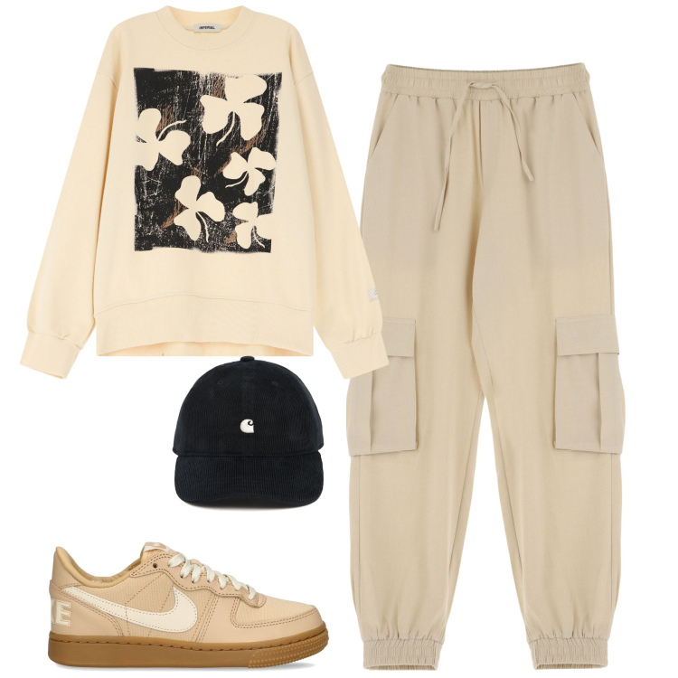 Outfit uomo - City. Stile Casual per Tutti i giorni. Abbinamento con felpe, pantaloni cargo, sneakers, cappelli.