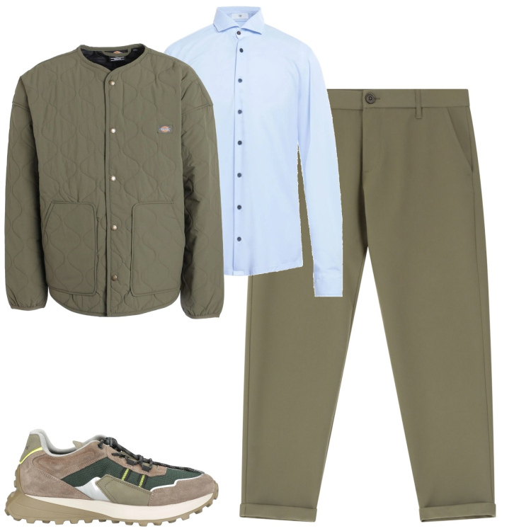 Outfit uomo - Total look #2085668. Stile Urban per Tutti i giorni. Abbinamento con giacche, sneakers, camicie, pantaloni chino.