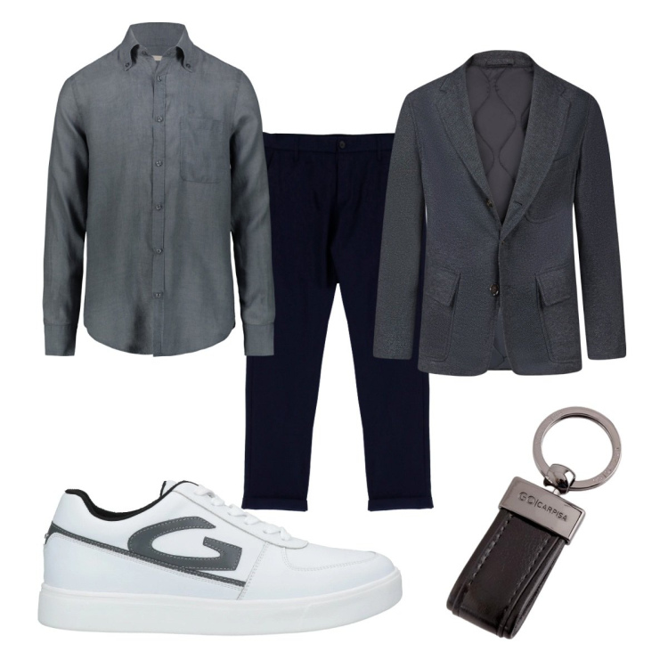 Outfit uomo - Total look #2085871. Stile Trendy per Tutti i giorni. Abbinamento con sneakers, pantaloni, giacche, camicie, portachiavi.