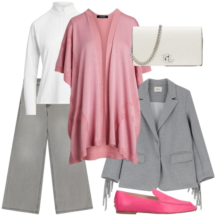 Outfit donna - Cappe e mantelle a marzo. Stile Bon Ton per Ufficio. Abbinamento con mocassini, jeans, blazer, pullovers, borse a tracolla, cappe.