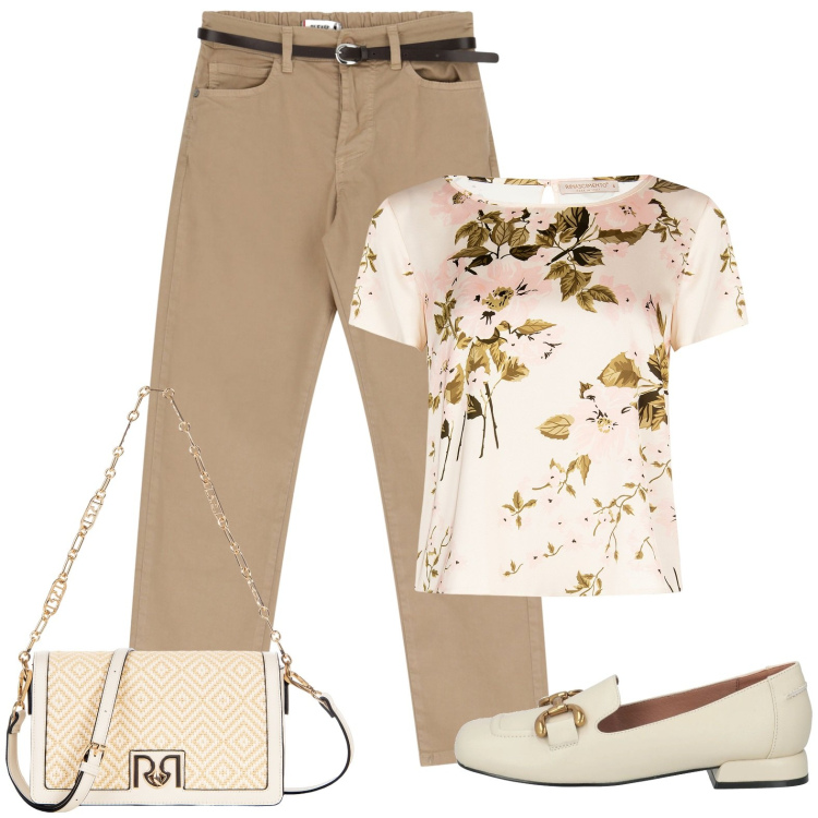 Outfit donna - Total look #2085924. Stile Chic per Tutti i giorni. Abbinamento con mocassini, pantaloni, bluse, borse a spalla.