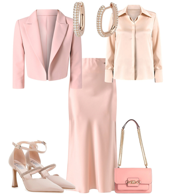 Outfit donna - Cerimonia serata evento speciale. Stile Romantica per Cerimonia. Abbinamento con borse a spalla, orecchini, gonne, camicie, blazer, décolleté.