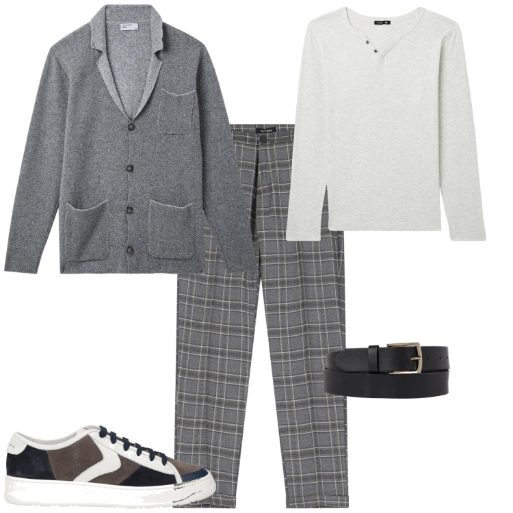 Outfit uomo - Total look #2085991. Stile Trendy per Tutti i giorni. Abbinamento con sneakers, giacche, t-shirt, pantaloni, cinture.