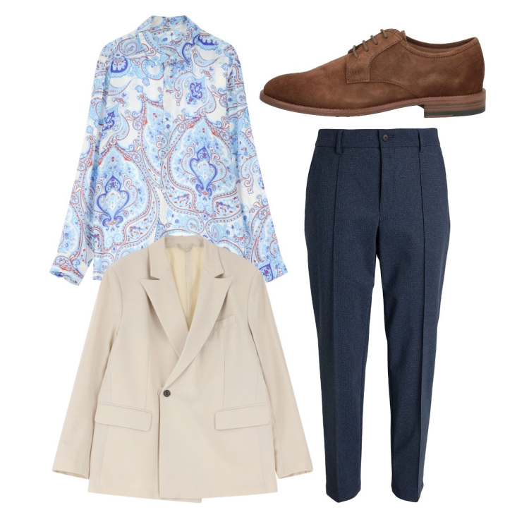 Outfit uomo - City. Stile Trendy per Cerimonia. Abbinamento con pantaloni chino, scarpe stringate, giacche, camicie.