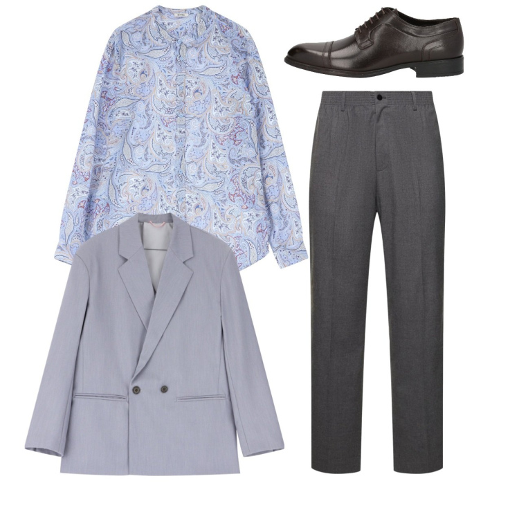 Outfit uomo - Cerimonia in primavera. Stile Business/Elegante per Cerimonia. Abbinamento con scarpe stringate, giacche, camicie, pantaloni.