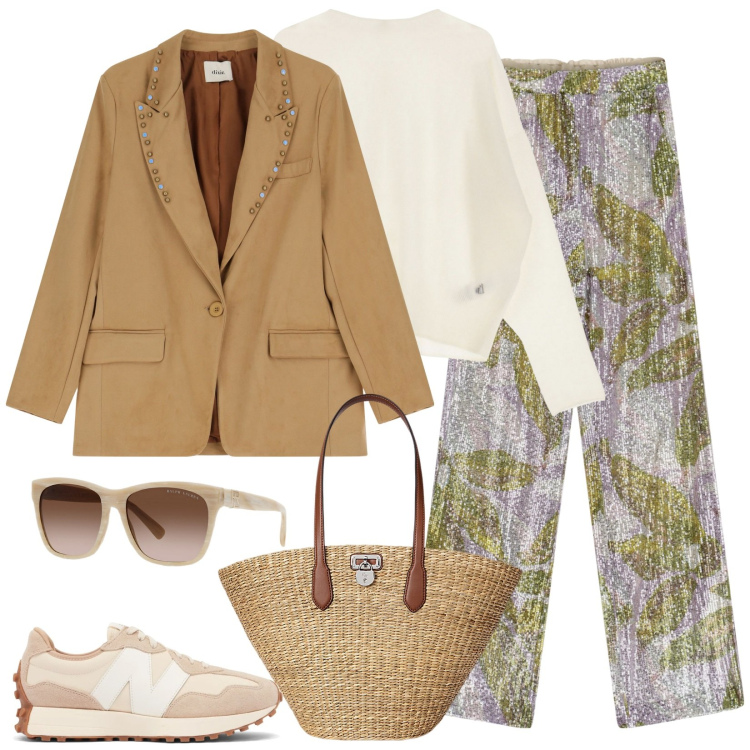 Outfit donna - I pantaloni foresta. Stile Casual chic per Ufficio. Abbinamento con sneakers, pantaloni a palazzo, blazer, pullovers, occhiali da sole, borse tote.