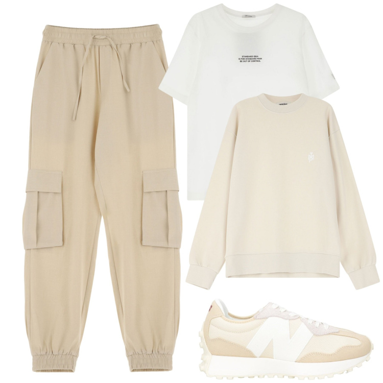 Outfit uomo - Total look #2086259. Stile Casual per Tutti i giorni. Abbinamento con sneakers, t-shirt, pantaloni cargo, felpe.