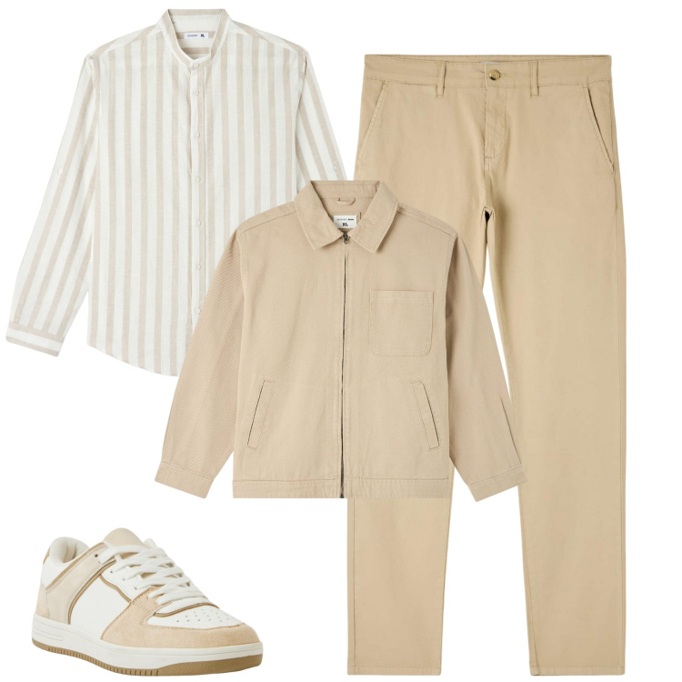 Outfit uomo - Total look #2086261. Stile Casual per Tutti i giorni. Abbinamento con giacche, camicie, pantaloni chino, sneakers.