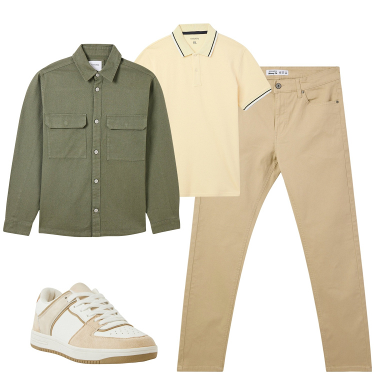 Outfit uomo - Total look #2086351. Stile Casual per Tutti i giorni. Abbinamento con pantaloni skinny, cappotti, polo, sneakers.