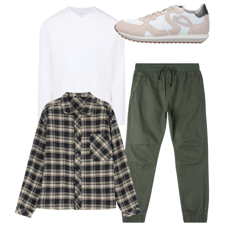 Outfit uomo - City. Stile Casual per Tutti i giorni. Abbinamento con sneakers, pantaloni, camicie, t-shirt.
