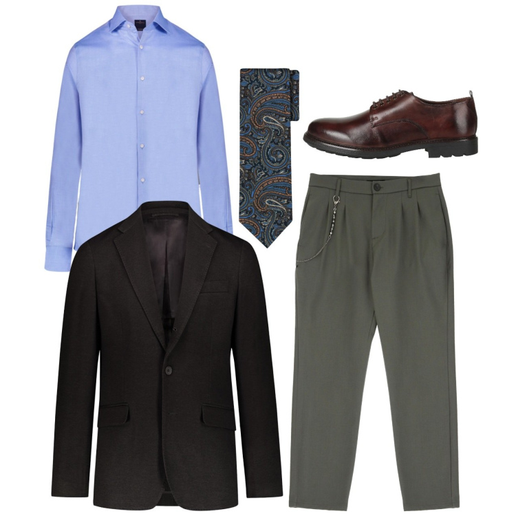 Outfit uomo - Matrimonio. Stile Business/Elegante per Cerimonia. Abbinamento con scarpe stringate, pantaloni, giacche, camicie, cravatte.