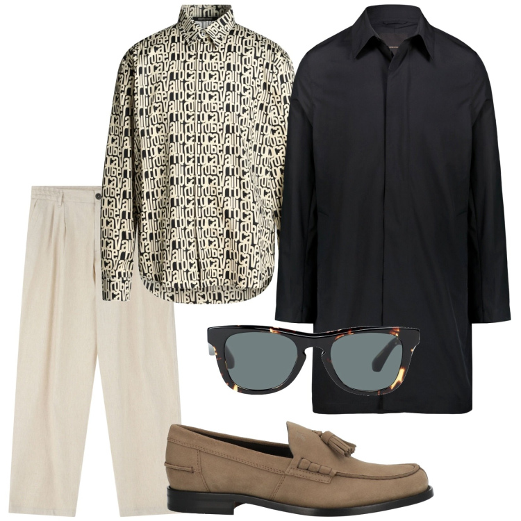 Outfit uomo - Marzo. Stile Trendy per Tutti i giorni. Abbinamento con scarpe stringate, camicie, occhiali da sole, pantaloni, giacche.