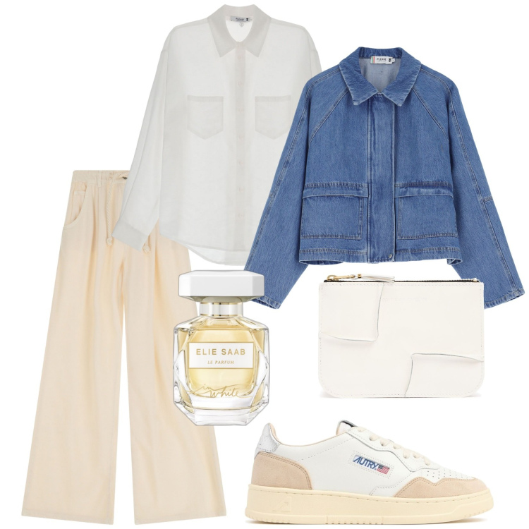 Outfit donna - Total look #2086770. Stile Casual per Tutti i giorni. Abbinamento con profumi, camicie, blazer, jeans, sneakers, portafogli.
