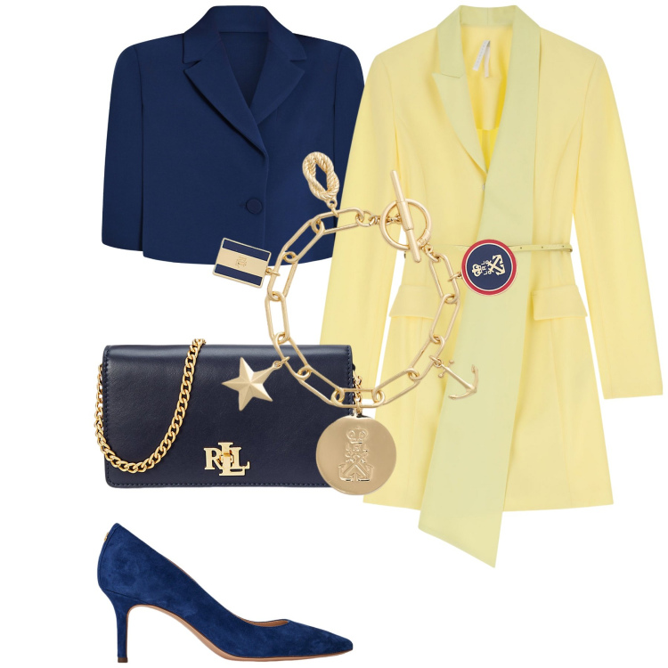 Outfit donna - Sole e mare. Stile Chic per Serata fuori. Abbinamento con vestiti corti, cappe, décolleté, borse a mano, braccialetti con ciondoli.