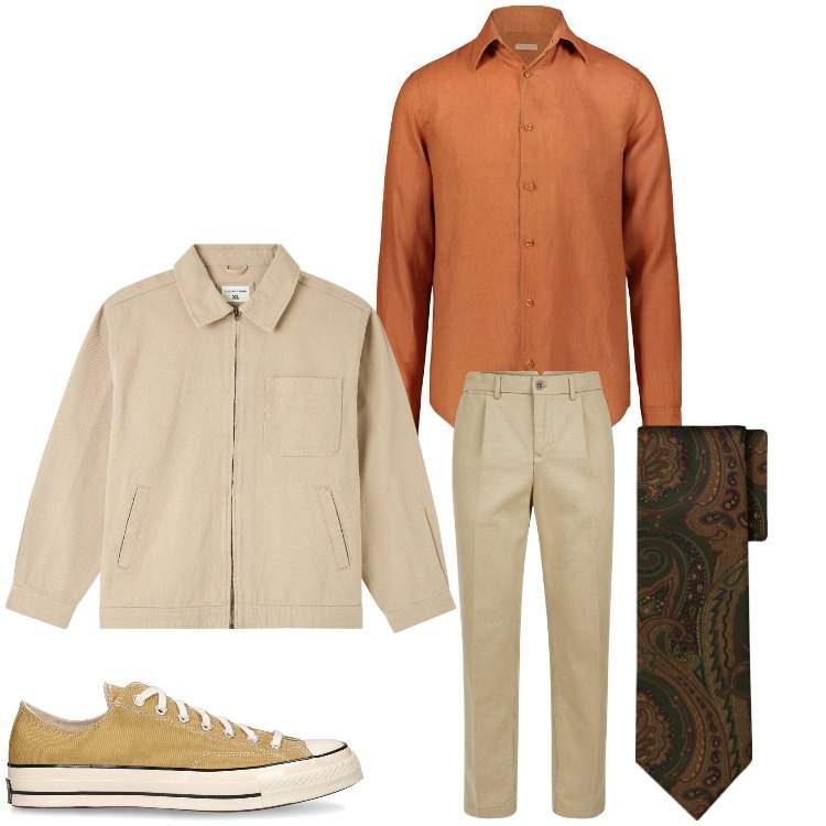 Outfit uomo - Colori tenui. Stile Business/Elegante per Ufficio. Abbinamento con giacche, pantaloni, sneakers, camicie, cravatte.