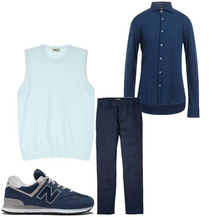 Outfit uomo - Casual con classe. Stile Casual per Tutti i giorni. Abbinamento con pantaloni, camicie, sneakers, maglieria.
