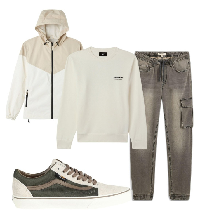 Outfit uomo - Total look #2086856. Stile Casual per Tutti i giorni. Abbinamento con jeans slim fit, sneakers, felpe, giacche.