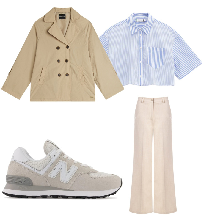 Outfit donna - Glamour. Stile Glamour per Tutti i giorni. Abbinamento con sneakers, pantaloni, camicie, trench.