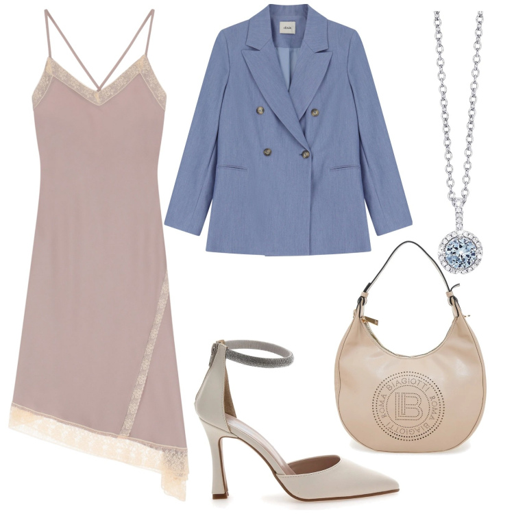 Outfit donna - Dixie sognando Siviglia. Stile Sexy per Serata fuori. Abbinamento con collane, vestiti asimmetrici, blazer, borse a spalla, décolleté.