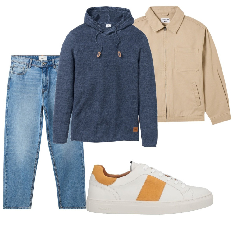 Outfit uomo - Total look #2086931. Stile Casual per Tutti i giorni. Abbinamento con maglieria, sneakers, jeans, giacche.