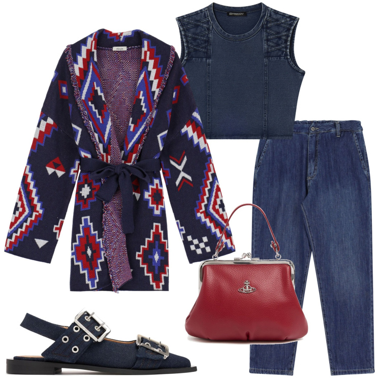 Outfit donna - Il cardigan. Stile Casual chic per Tutti i giorni. Abbinamento con top, cardigans, jeans, borse a mano, ballerine.