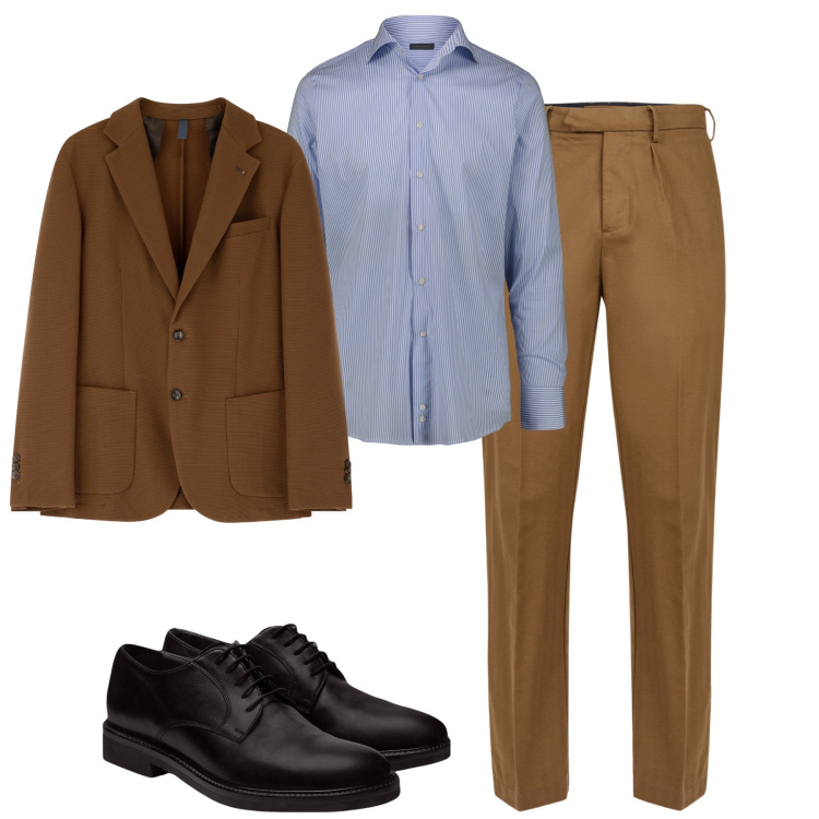 Outfit uomo - City. Stile Business/Elegante per Tutti i giorni. Abbinamento con giacche, scarpe stringate, pantaloni, camicie.
