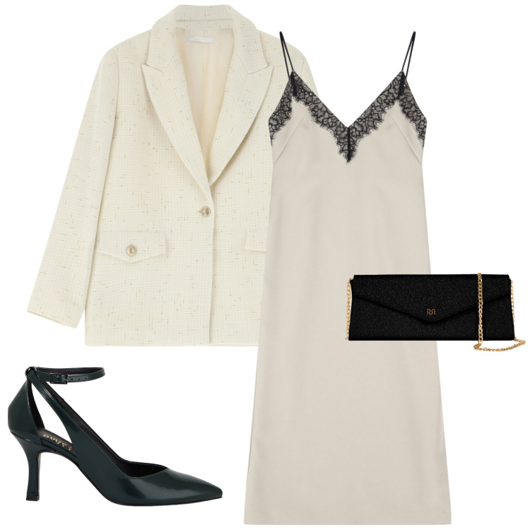 Outfit donna - Cerimonia. Stile Chic per Cerimonia. Abbinamento con pochette, vestiti midi/longuette, blazer, décolleté.