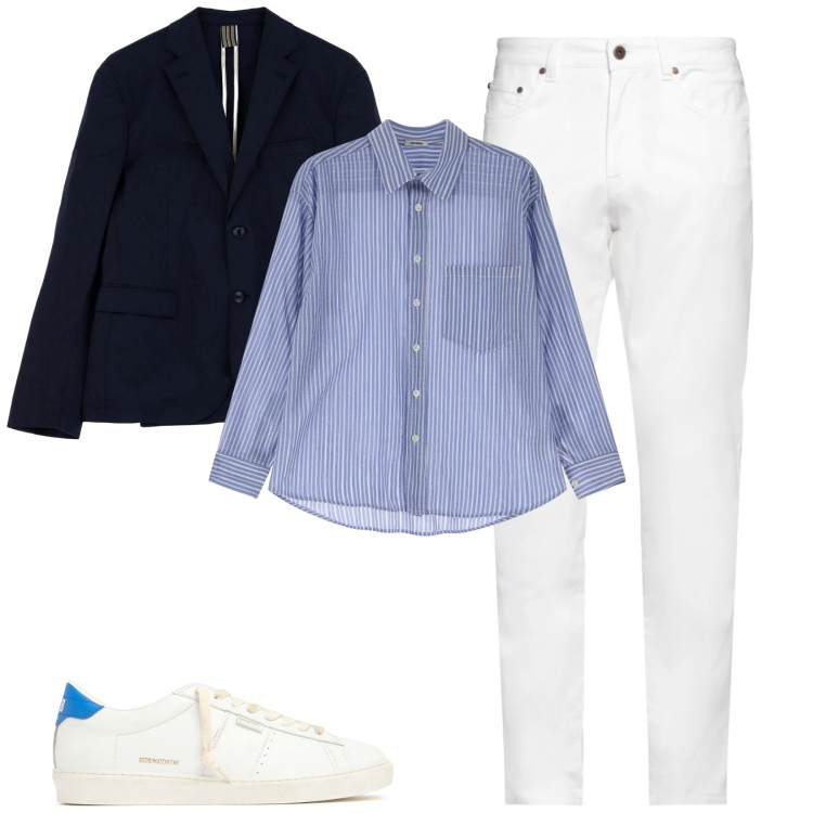 Outfit uomo - City. Stile Urban per Tutti i giorni. Abbinamento con pantaloni, camicie, giacche, sneakers.
